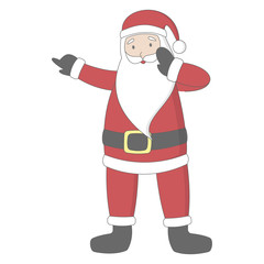 Isolated Santa Claus standing on white background