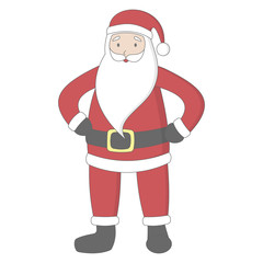 Isolated Santa Claus standing on white background