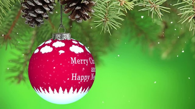 Greeting Christmas ball.