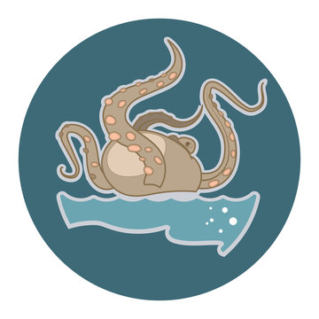 Vector octopus sticker