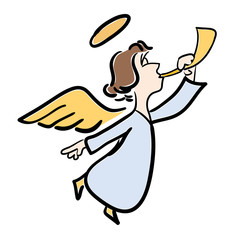 Vector color illustration of a Cartoon style little angel