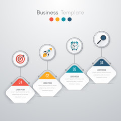Vector illustration of four square infographics