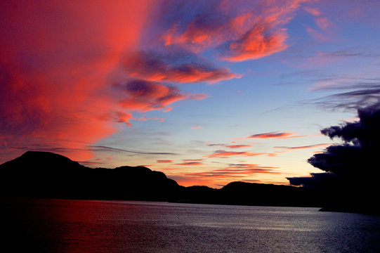Solnedgang, Vernes.