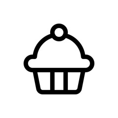 vector cupcake linear icon symbol