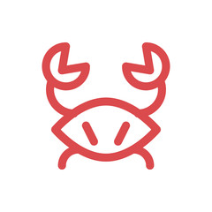 vector crab linear icon symbol