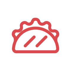 vector taco linear icon symbol