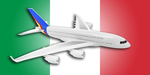 Plane and Italy flag.