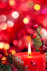 Obraz na płótnie Canvas Christmas decoration with candle.