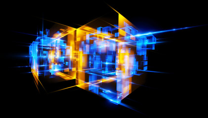 Abstract modern technology. Technological scheme. Neural network. Architecture blocks. Construction. Cluster.
techno style objects. Hardware quantum form. Smart build. Intersect composition