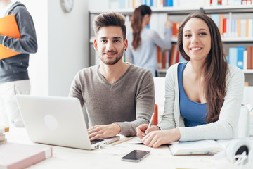 Friends studying together