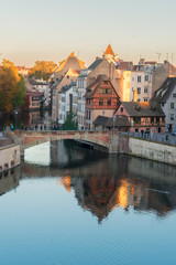 Obraz premium view of Petit France medieval district of Strasbourg, Alsace France