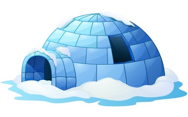 Igloo isolated a white background - obrazy, fototapety, plakaty