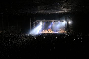 Crowd at concert and blurred image