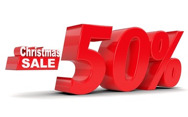 Christmas sale. Discount 50 percent off