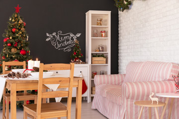 Living room in christmas decor
