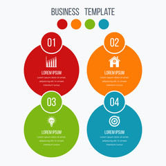 Infographics template four options with circle