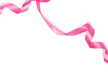 Mix Pink ribbon on a white background