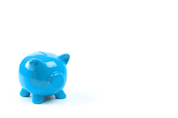 Blue piggy bank or money box