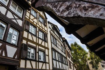 Strasbourg, water canal and nice house in Petite France area.