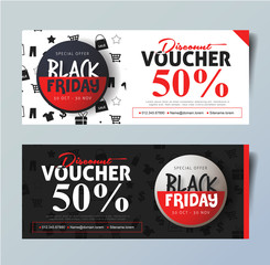 Obraz premium Black Friday voucher card vector template