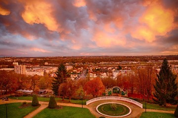 Couché de soleil automnal sur la vallée de la Seine