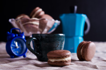 Homemade brown macaroon