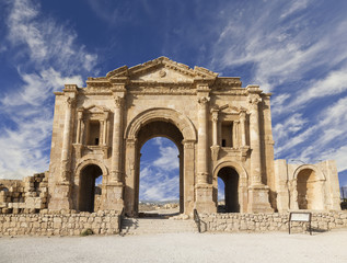 Fototapeta na wymiar Arch of Hadrian, Jerash, Jordan