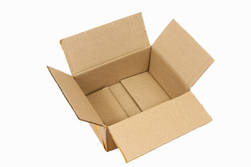 Cardboard boxes isolated over white background