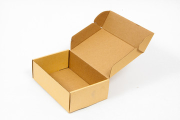 Cardboard boxes isolated over white background