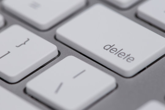 Close up of keyboard delete button