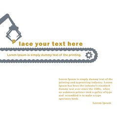the icon of the conveyor with place for your text. The concept of industrial production.
