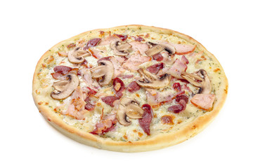 Tasty pizza isolated on white