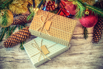 Christmas gifts in retro style