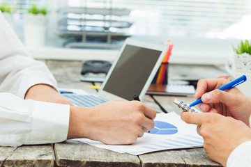 Close-up of hands of business meeting