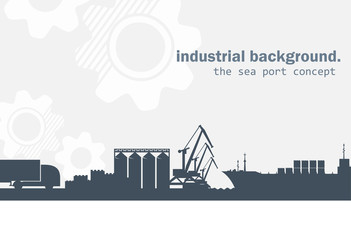 The icon of sea port infrastructure. Borders for cargo processes illustration.
 - obrazy, fototapety, plakaty