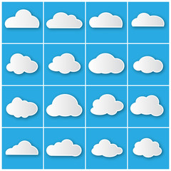 Cloud icons set vector