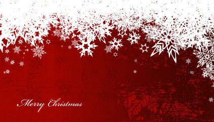 Abstract background with snowflakes and Merry Christmas text - w