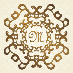 Invitation with vintage frame on seamless background  in pastel colors