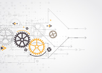 Fototapeta premium Vector illustration gear wheel digital technology concept.