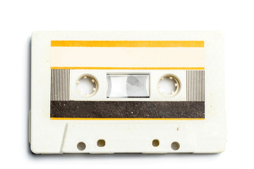 vintage cassette tape isolated white background