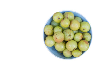 Local Thai green gooseberry fruit in Chiang Mai market, Thailand