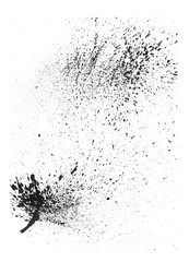 Stain on a white background. Spray. Brush. Background for your design. Isolated element. Spot black paint. Paint spraying.