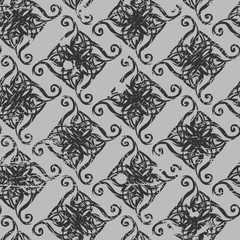 Seamless texture. Diamond ornament. Texture with swirls. Ethnic background. A great background for your design.