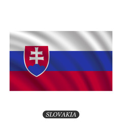 Waving Slovakia flag on a white background. Vector illustration