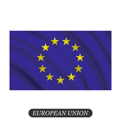 Obraz na płótnie Canvas Waving European Union flag on a white background. Vector illustration