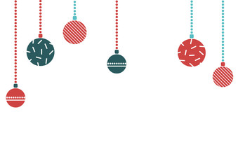 h&auml;ngende Christbaumkugeln flat design