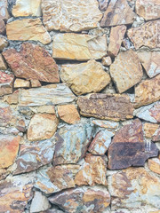 Closeup surface brick pattern at old stone brick wall textured background