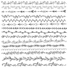 Obraz premium Set of Doodle floral elements