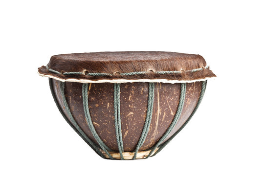 African drum isolated on white background