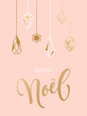 French Merry Christmas Joyeux Noel greeting card